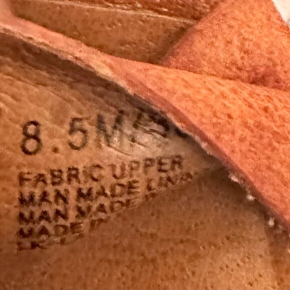 Reddish Orange & Beige Woven Platform Sandals – Size 8.5 - Picture 9 of 10